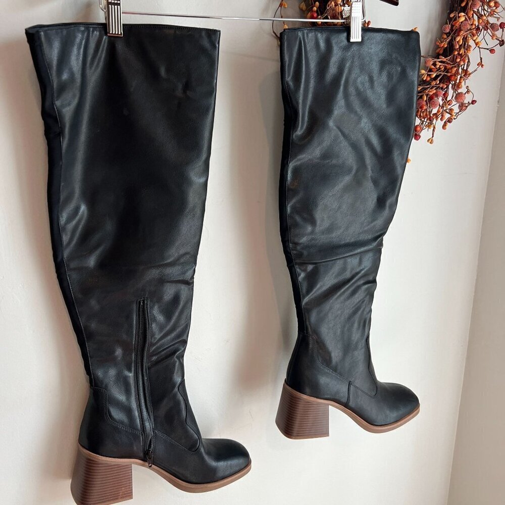 Sun + Stone Vivvii Womens Over-The-Knee Dress Boots Sz 9.5M Black - Picture 4 of 10